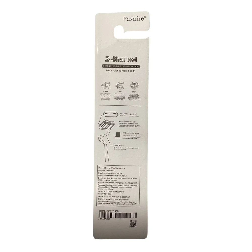 Fasaire Z-Toothbrush THE BASS METHOD One-Piece Tongue Brush Deep Cleaning - Picture 2 of 2